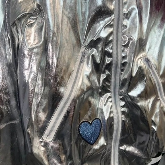 Nickelodeon Shiny Silver Jacket with Pink Bow - Picture 4 of 6